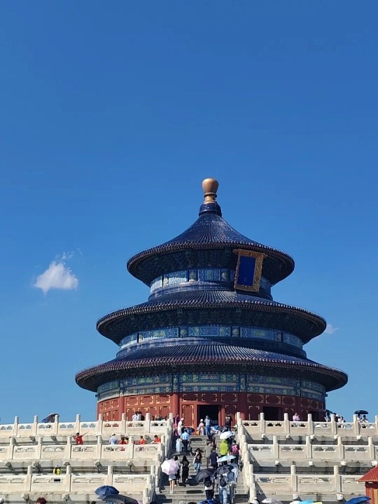 北京天坛祈年殿，蓝色琉璃瓦